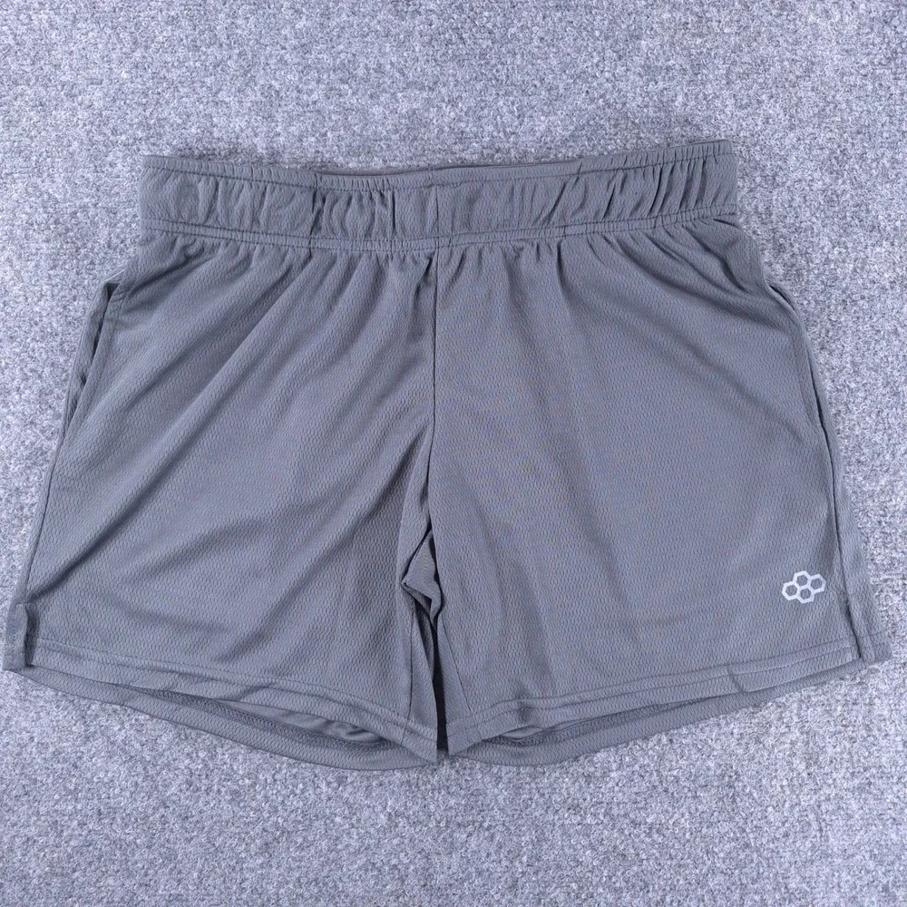 Rudis Mens Training Wrestling Shorts Gray Mesh Elastic Waist Drawstring Size M